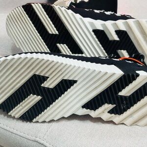 Hermes Authentic Men’s Black & White  Sneakers with Orange Trim, Size EU40, NWOT